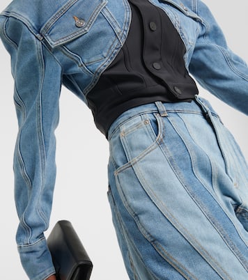 Cropped-Jacke mit Denim | Mugler