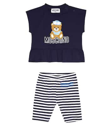 Baby cotton-blend T-shirt and leggings set | Moschino Kids