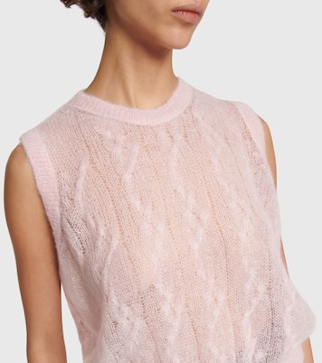 Pull sans manches en laine d'alpaga et mohair mélangés | Amiri