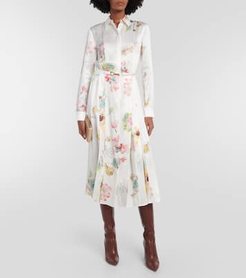 Robe midi Jane en soie à fleurs | Gabriela Hearst