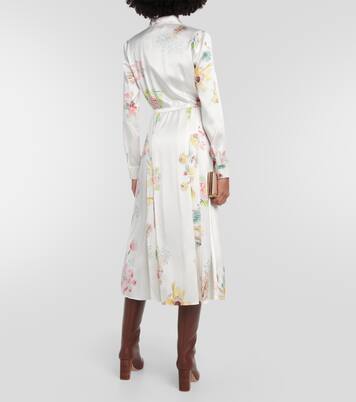 Robe midi Jane en soie à fleurs | Gabriela Hearst