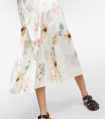 Robe midi Jane en soie à fleurs | Gabriela Hearst