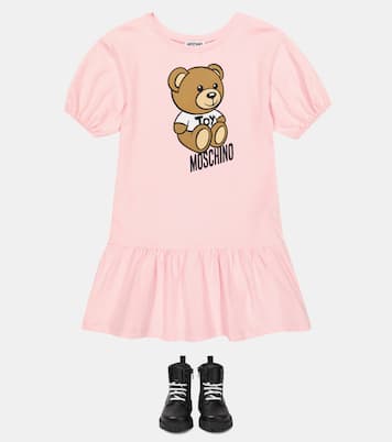 Teddy leather lace-up boots | Moschino Kids