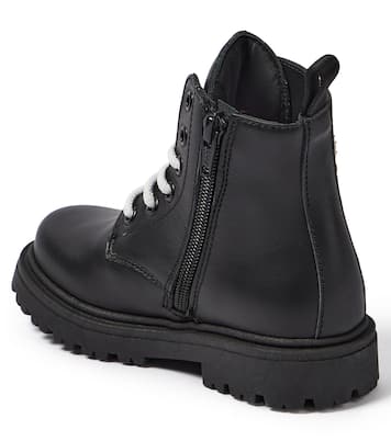 Teddy leather lace-up boots | Moschino Kids