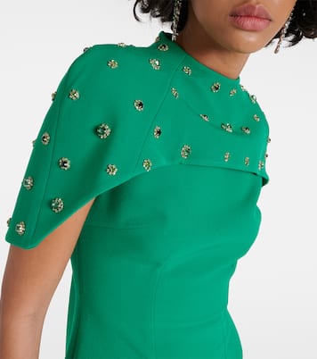 Robe longue Kalika en crêpe à ornements | Safiyaa