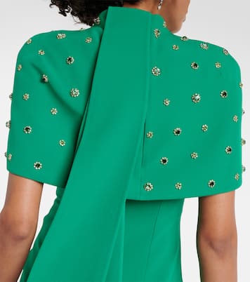 Robe longue Kalika en crêpe à ornements | Safiyaa