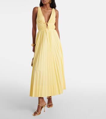 Stephanie plissé cotton-blend maxi dress | Simkhai