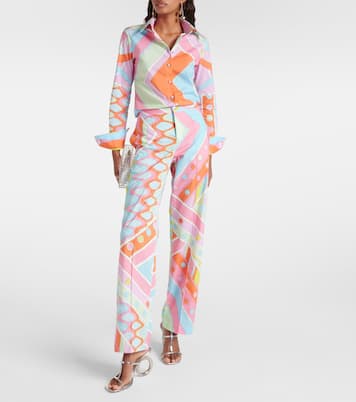 Gerade Mid-Rise-Hose Vivara aus Baumwolle | Pucci