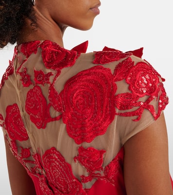 Robe longue Trapeze brodée | Monique Lhuillier