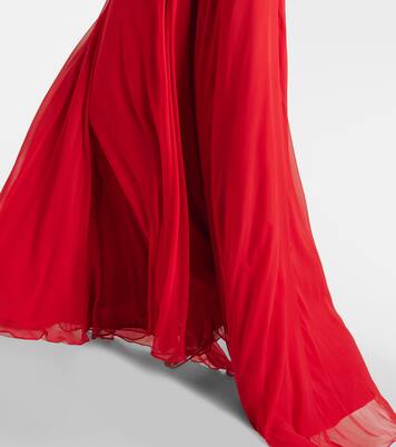Robe longue Trapeze brodée | Monique Lhuillier