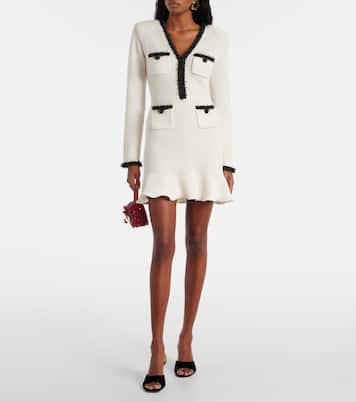 Verziertes Minikleid aus Strick | Self-Portrait