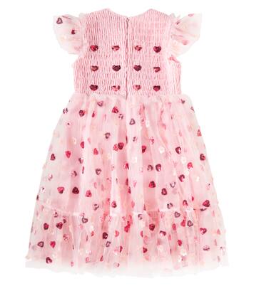 Sequined shirred mesh dress | Self-Portrait Kids