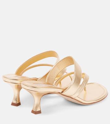 Sandalen Susa 50 aus Metallic-Leder | Manolo Blahnik