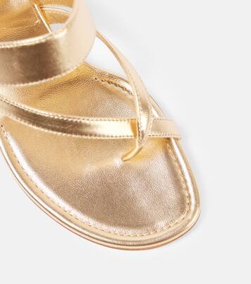 Sandalen Susa 50 aus Metallic-Leder | Manolo Blahnik
