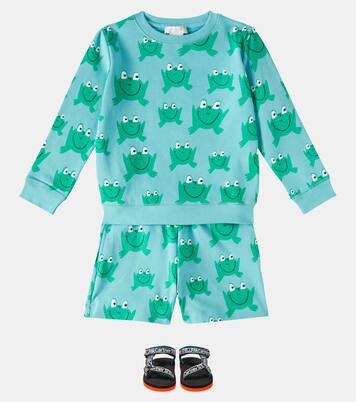 Fleece cotton sweater and sweatpants set | Stella McCartney Kids