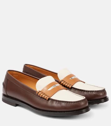 Colorblocked leather penny loafers | Tod's
