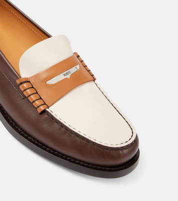 Colorblocked leather penny loafers | Tod's