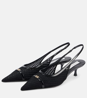 Slingback-Pumps aus Mesh mit Leder | Victoria Beckham