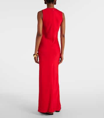 Paneled satin maxi dress | Ami Paris
