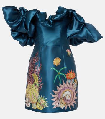 فستان قصير بكشكشة وطبعات Dorian | Alémais