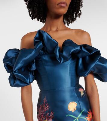 فستان قصير بكشكشة وطبعات Dorian | Alémais