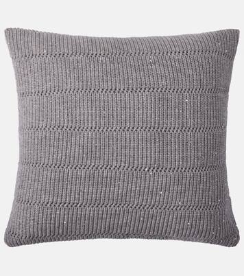 Cashmere and wool-blend cushion | Brunello Cucinelli