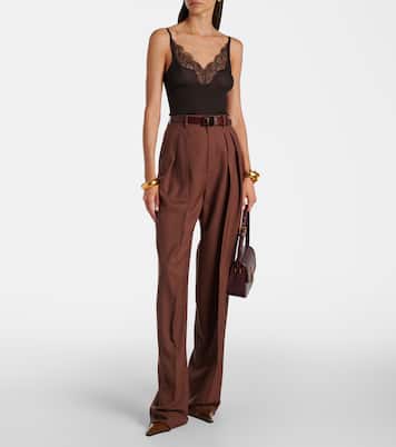 Top aus Seide mit Spitze | Saint Laurent