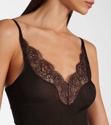 Top aus Seide mit Spitze | Saint Laurent