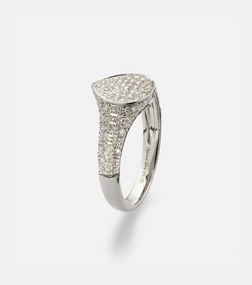 Ring Mini aus 9kt Weißgold (375/1000) mit Diamanten | Yvonne Léon