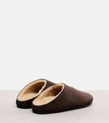 Hudson shearling-lined suede mules | The Row