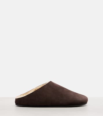 Hudson shearling-lined suede mules | The Row