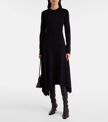 Didi striped knitted asymmetric midi dress | Proenza Schouler