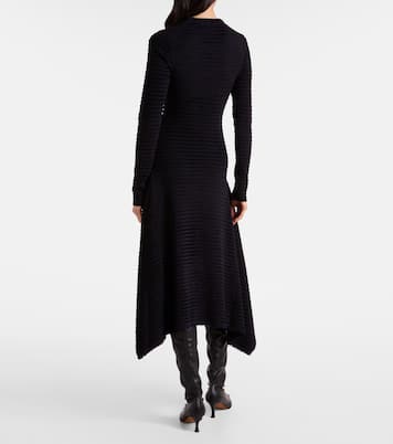 Didi striped knitted asymmetric midi dress | Proenza Schouler