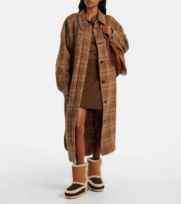 EVX shearling-trimmed suede ankle boots | Moon Boot