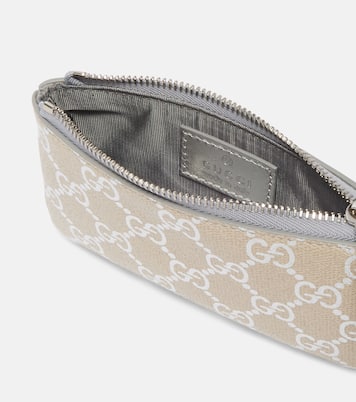 GG leather-trimmed pouch | Gucci
