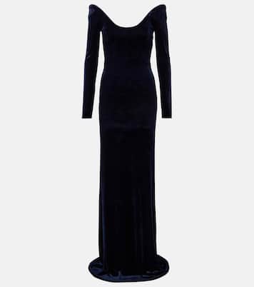 Off-Shoulder-Robe aus Samt | Alaïa