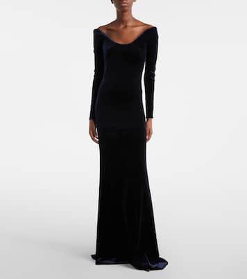 Off-Shoulder-Robe aus Samt | Alaïa