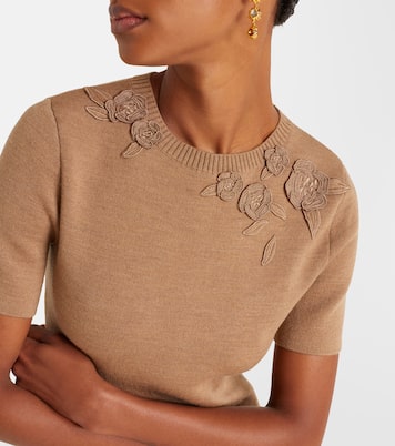 Midikleid Foxgloves aus einem Wollgemisch | Oscar de la Renta