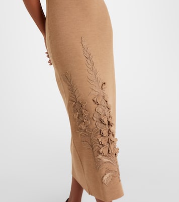 Midikleid Foxgloves aus einem Wollgemisch | Oscar de la Renta