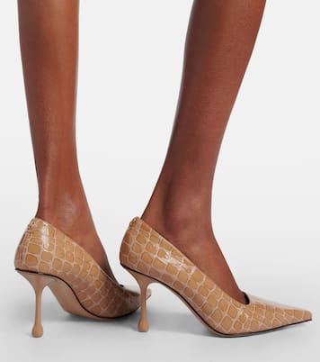 Escarpins Ixia en cuir verni à effet croco | Jimmy Choo
