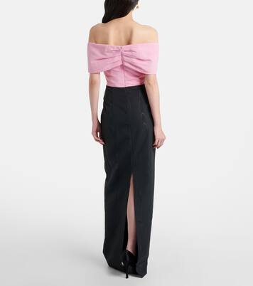 Amaro off-shoulder taffeta gown | Rebecca Vallance