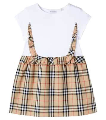 Burberry Check ruffled cotton-blend dress | Burberry Kids