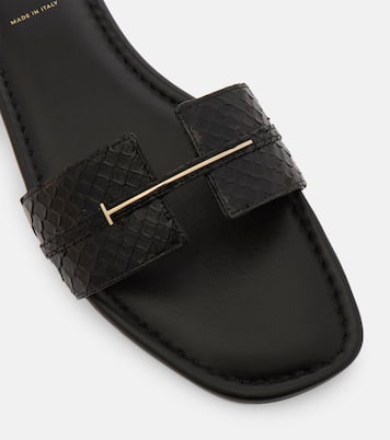 Julianne croc-effect leather slides | Tom Ford