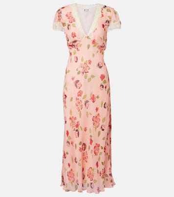 Clarice floral lace-trimmed midi dress | Rixo