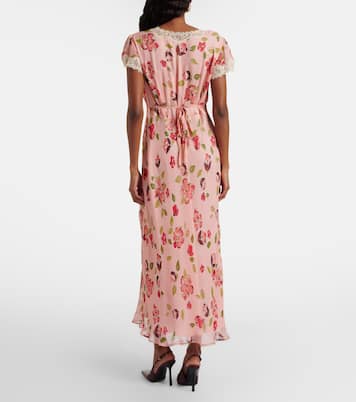 Clarice floral lace-trimmed midi dress | Rixo