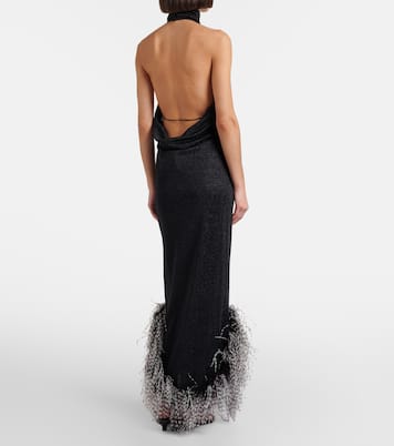 Lumière Plumage halterneck maxi dress | Oséree