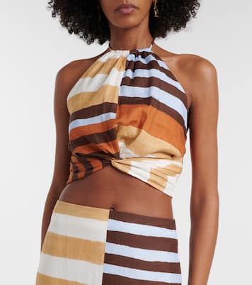 Lodi striped linen crop top | Cala de la Cruz