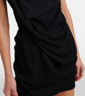 Draped cotton-blend jersey minidress | Entire Studios
