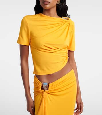 Camiseta Bezel Quartz de jersey fruncida | Christopher Esber