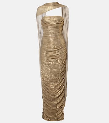 Pleated caped gown | Marmar Halim